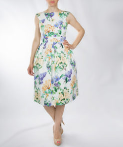 Floral φόρεμα με ανοιχτή πλάτη