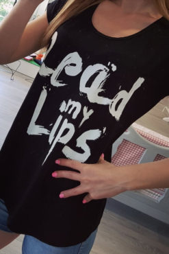 T-shirt με τύπωμα "Read my Lips"