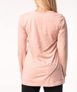 Μπλούζα βαμβακερή ασύμμετρη ροζ